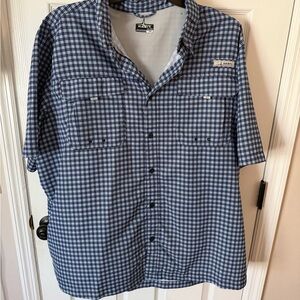 Navy Checkered Men's Casual Shirt